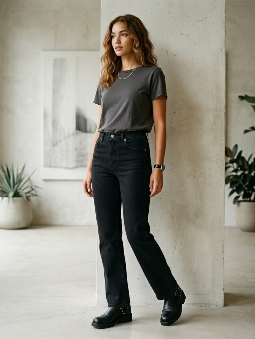 Express Women's Jean Straight high Rise Black Denim Size 8R